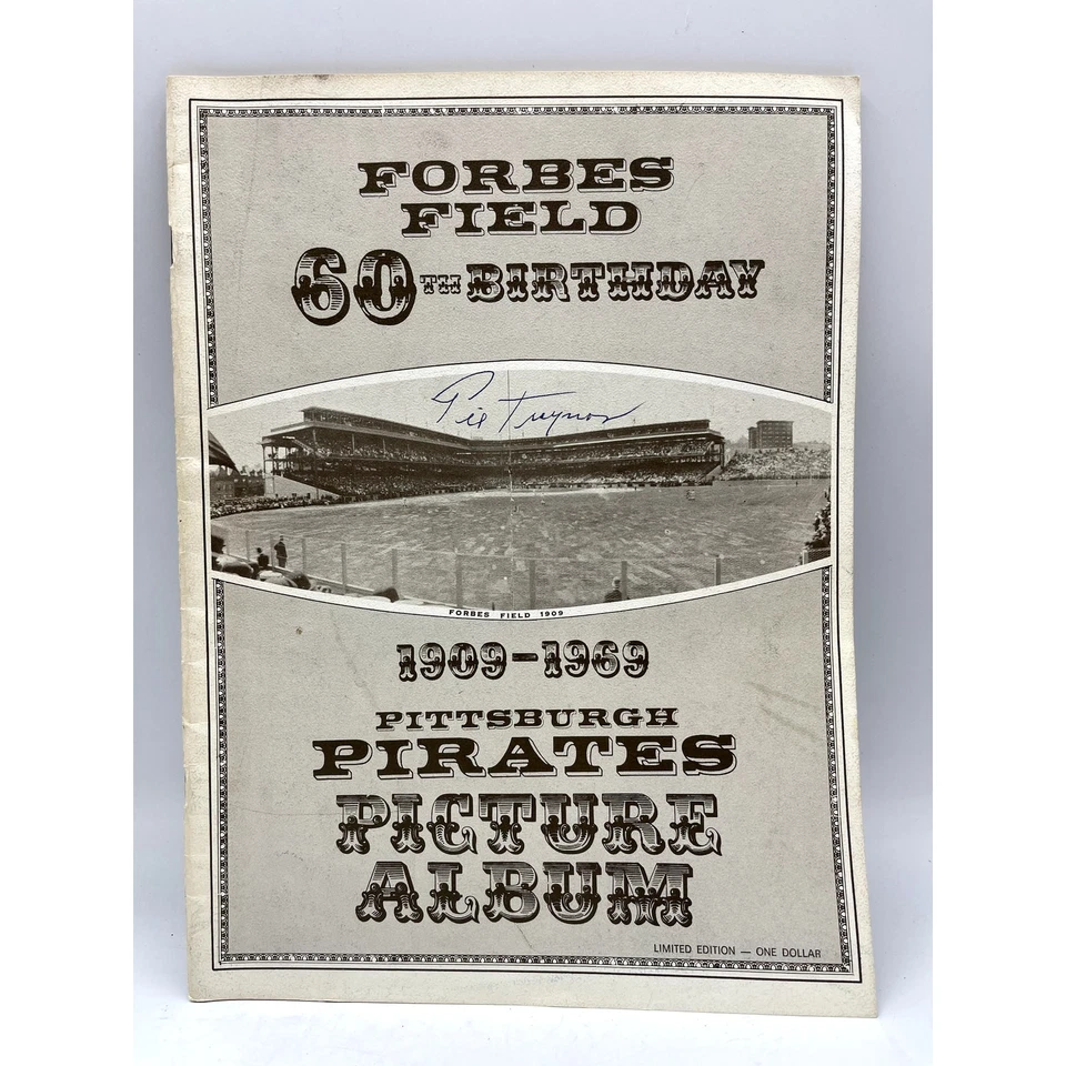 Pittsburgh Pirates Hall Of Fame Pie Traynor Autograph Signed Program 1969 - Image 1 of 4