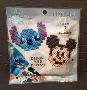 Disney 100 D100 Pixel Art STITCH & MICKEY MOUSE 2 Design Fused Beads Kit NEU - Bild 1 von 5