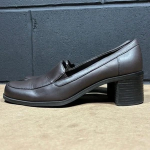Vintage Y2K Croft & Barrow Chunky Brown Leather Loafers Women’s Sz 7 M - Picture 1 of 11