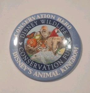 Disney Wildlife Conservation Fund Animal Kingdom Conservation Hero Button Pin  - Picture 1 of 2