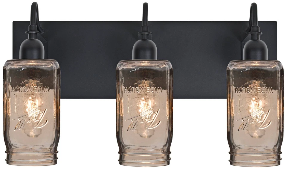 Besa Milo 20"W 3-Light Black Smoke Bath Light - Image 1 of 1