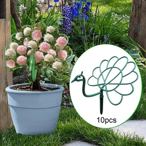 10Pcs Peacock Plant Support Stakes Stand Reusable Trellis Lawn Garden Plant - Picture 1 of 7