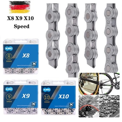 K.M.C 8/9/10/11/12 fach Fahrrad Kette L/EL/SL MTB Rennrad Ketten Für Shimano - Bild 1 von 4