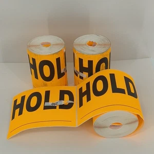 Floreszierende Rollen "HOLD ____" Etiketten - 3 Rollen - 250 pro Rolle - Bild 1 von 2