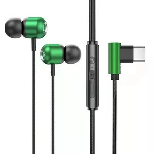 Type C Wired Headphones In Ear Earphones Earbuds Green For Gaming And Sports. - Afbeelding 1 van 5