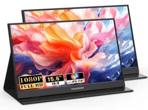 2 Pack Portable Monitor, 15.6" FHD 1080P Travel Monitor for Laptop, Ultra-Slim I - Picture 1 of 9