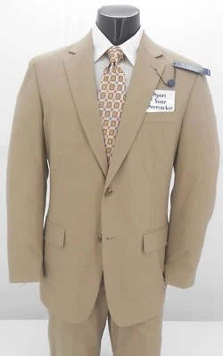  New Haspel Khaki Original Poplin Flat Front Pant Suit $199.99 - Image 1 of 2