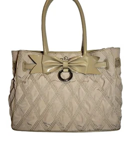 BRIGHTON MY FLAT IN LONDON BEIGE MISS BOND BOW HANDBAG SATCHEL PURSE *READ* $295 - Picture 1 of 12