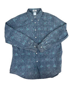 Reyn Spooner Brooks Brothers Regent Long Sleeve Shirt Mens XL Blue Anchor