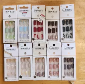2 x Kiss Impress Press-On Manicure Nails - Short - You Choose, Damaged Boxes. - Picture 1 of 10