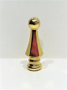 Polished Brass Plated Cast Metal Lamp Shade Finial - Dual Thread! - Picture 1 of 4