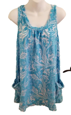 Malla de terciopelo para nadar Lucky Brand azul claro bolsillos agotados signos de paz S Foto 1 de 4