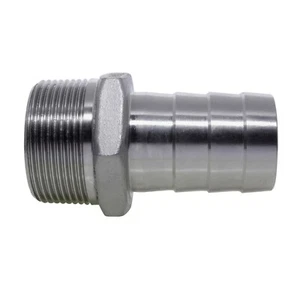 X2 Stainless Steel 25mm Hose Tail Marine Grade 316 1" BSP Threaded 1.5" Fitting - Picture 1 of 2