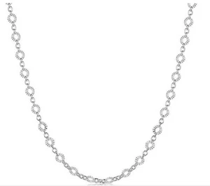 Joyería - Collar - Fina Plata De Ley 925 - Cadena de Belcher con Disco - 55cm - Imagen 1 de 3