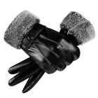 Sport Fleece Thick Plush Furry Warm Mitts Full Finger Mittens Leather Gloves