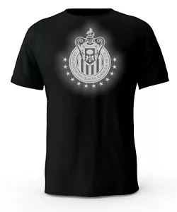 Chivas Guadalajara Futbol Mexico Black Reflective Logo T-Shirt playera - Picture 1 of 3