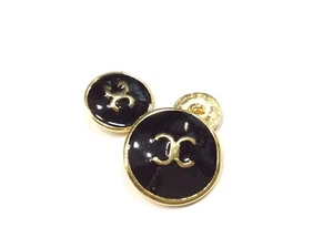 bottone gioiello vintage smaltato oro e nero - Picture 1 of 2