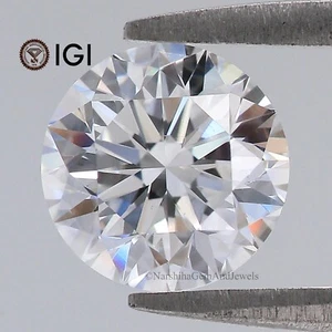 1.54 CT IGI Certified Round Brilliant Cut White -D Color VS1 Clarity Lab Diamond - Picture 1 of 10