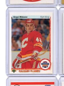 1990-91 Upper Deck #336 Sergei Makarov RC Calgary Flames HOF Rookie Hockey Card