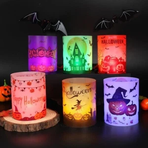 Halloween Tischdeko, 6 Stück Kerzendecke mit flammenlosen Kerzen - Bild 1 von 7