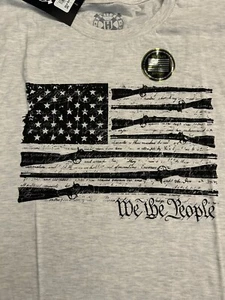Howitzer Patriot Mens XL White Grey T Shirt We the People Flag Design - Picture 1 of 6