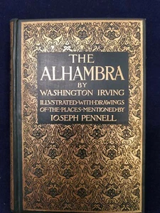1896 Washington Irving The Alhambra Illustrated By Joseph Pennell Gilt Detail - Foto 1 di 10