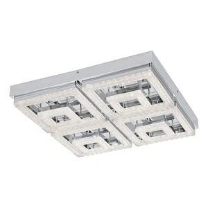 Plafoniera Moderna Fradelo Acciaio Cromo Luce Led Integrato 46,5W - Foto 1 di 2