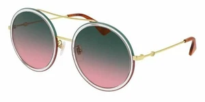 Gucci Gold / Green Gradient Women's 56mm Sunglasses GG0061S-022 56 - Picture 1 of 4