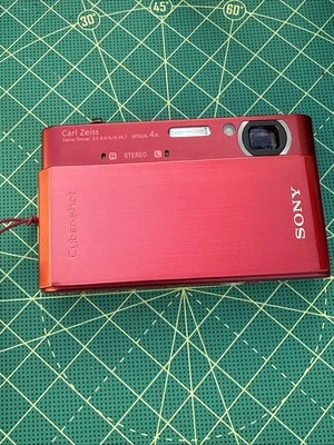 Sony Cyber-Shot DSC-T900 12.1MP Touch Screen CCD Digital Camera Red W/ Charger - Image 1 of 4