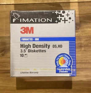 Imation 12881 3.5” Floppy Disks – DS/HD 1.44MB – 10-Pack – Factory Sealed – NOS - Afbeelding 1 van 4