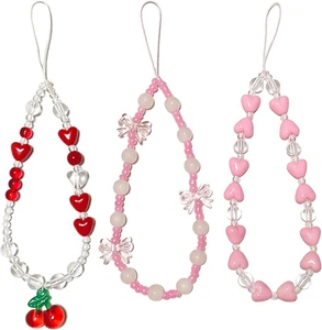 Breloque de téléphone sangle mignonne lanière de téléphone portable perles appareil photo bracelet accès Kawaii - Photo 1 sur 12