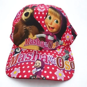 Masha y el Oso Kids Adjustable Baseball Cap Pink Polka-Dot Cartoon Hat - Picture 1 of 6