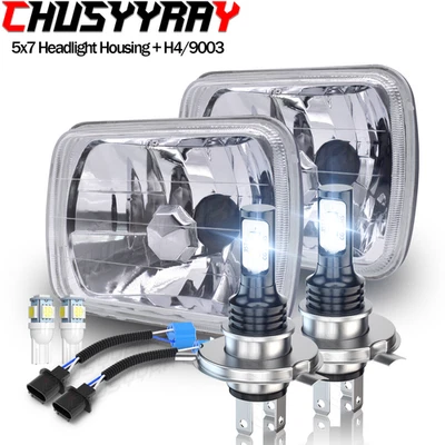 Par de faros LED 5x7" 7x6 sellados haz alto/bajo para Jeep Cherokee XJ 84-2001 Foto 1 de 4