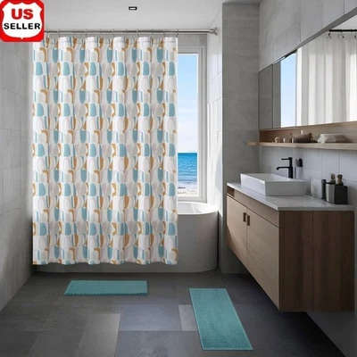Juego de Cortinas de Ducha Geométricas 15 Piezas Modernas Decoración de Baño Alfombra Ganchos Fácil Cuidado Nuevo Foto 1 de 4