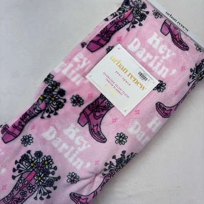 Urban Renew Rosa Terciopelo Felpa Manta Gran Tamaño Bota Vaquera Nueva 60x70 Foto 1 de 3