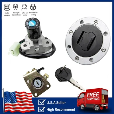 Fit For GSX750 GSF400 GSF250 GSX400 GSX600 Ignition Switch Lock Fuel Gas Cap Set Foto 1 de 4