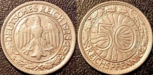Allemagne - République de Weimar - 50 reichspfennig 1928 D, Munich TTB ! KM#49 - Imagen 1 de 1