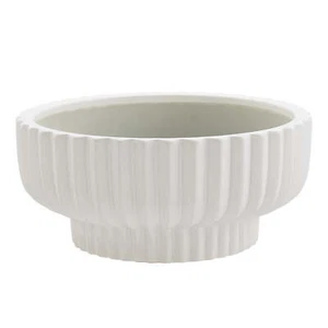 Better Homes & Gardens Pottery 12" Fischer Round Ceramic Planter, White - Picture 1 of 7
