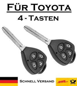 2x Alloggiamento Chiave Auto per Toyota - Ricambio 4 Tasti Telecomando Auto KS03 - Foto 1 di 5