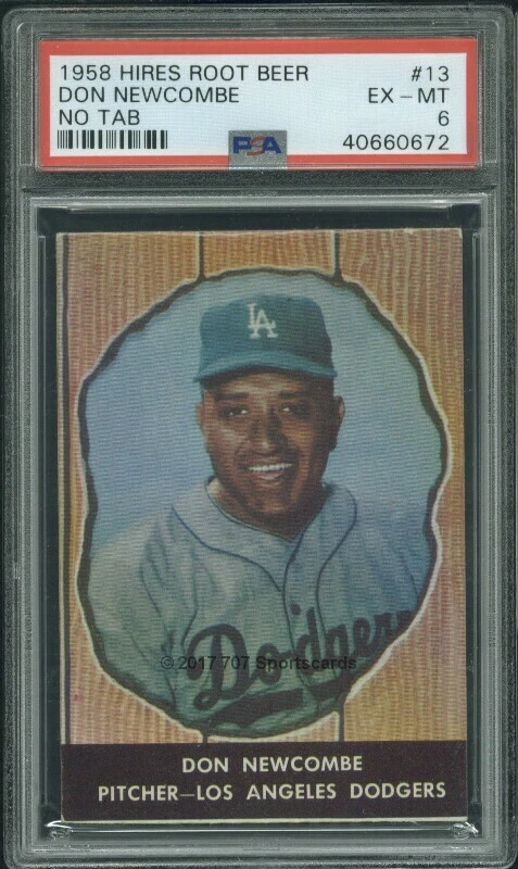 1958 Hires No Tab 13 Don Newcombe PSA 6 Los Angeles Dodgers (0672) - Image 1 of 2