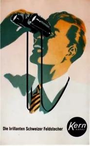 Poster vintage originale KERN SWISS QUALITY GOOGLES c.1945 - Foto 1 di 1