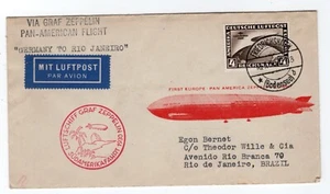 4M on '30 Graf Zeppelin Flight Friedrichshafen - Brazil CV550 € - Bernet Cachet - Picture 1 of 2