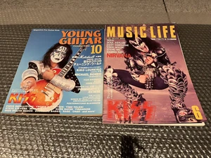 KISS 1994 Music Life Magazine with small poster Young Guitar Oct Issue set - Picture 1 of 24