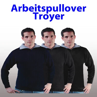 Arbeitspullover Arbeits Troyer marine, schwarz, anthrazit +M L XL XXL 3XL 50-58+ - Bild 1 von 4