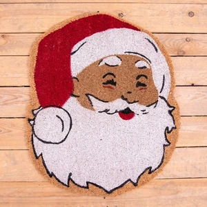 Christmas Santa Natural Coir Door Mat Traditional Vintage Design Non Slip - Picture 1 of 3
