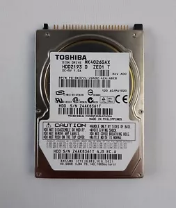 Toshiba HDD2193 MK4026GAX 20GB Hard Disk Drive - Picture 1 of 4