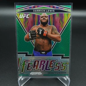 2021 PANINI UFC PRIZM DERRICK LEWIS FEARLESS GREEN PRIZM CARD #15  - Picture 1 of 2