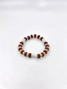10 Mukhi Indonesian Rudraksha Beads 8.5-9.5mm, 925 Sterling Silver Bracelet - Picture 1 of 5