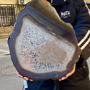5,18 Pfund schöne Achat Geode Druzy Scheibe Extra Edelstein - Bild 1 von 12