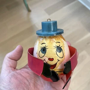 Vintage De Sela Humpty Dumpty Christmas Ornament  Egg Figure Top Hat - Picture 1 of 5